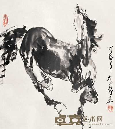 刘勃舒 1988年作 奔马 立轴 67×60cm